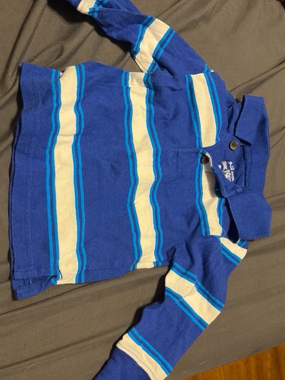 striped collared baby boy shirt size 9 to 12 months